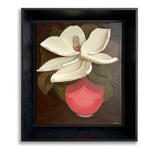 "Magnolia with Red Vase"